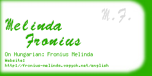 melinda fronius business card